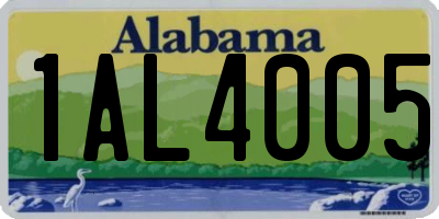 AL license plate 1AL4005