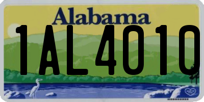 AL license plate 1AL4010
