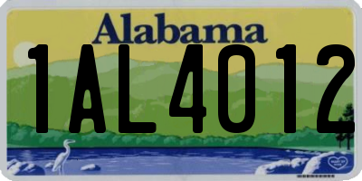 AL license plate 1AL4012