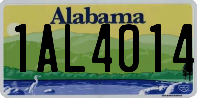 AL license plate 1AL4014