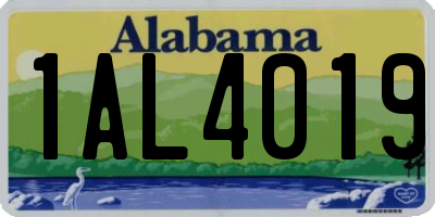 AL license plate 1AL4019