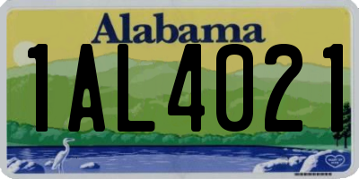 AL license plate 1AL4021