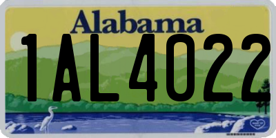 AL license plate 1AL4022