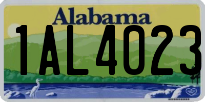 AL license plate 1AL4023