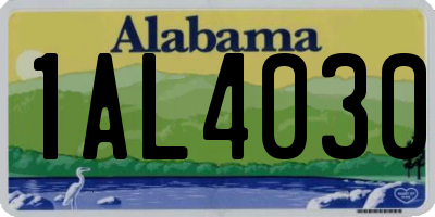 AL license plate 1AL4030