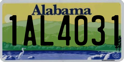 AL license plate 1AL4031