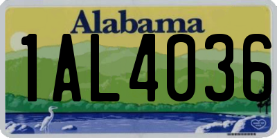 AL license plate 1AL4036