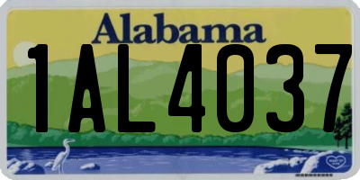 AL license plate 1AL4037