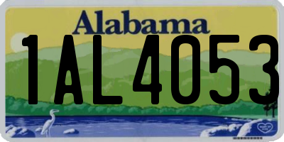 AL license plate 1AL4053
