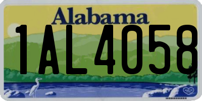 AL license plate 1AL4058