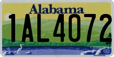 AL license plate 1AL4072