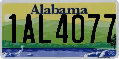 AL license plate 1AL4077