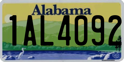 AL license plate 1AL4092