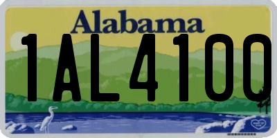 AL license plate 1AL4100