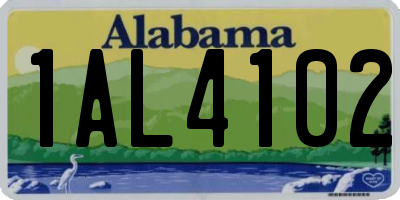 AL license plate 1AL4102