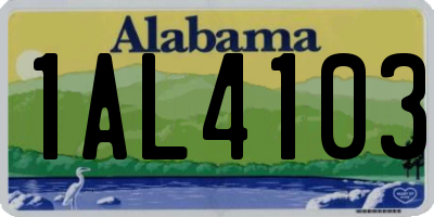 AL license plate 1AL4103