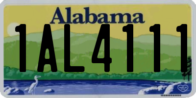 AL license plate 1AL4111