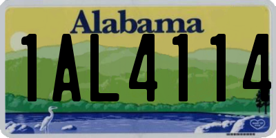 AL license plate 1AL4114