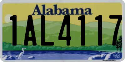 AL license plate 1AL4117
