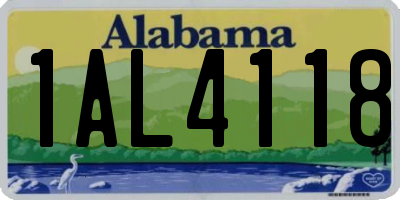 AL license plate 1AL4118