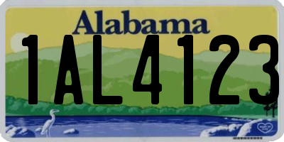 AL license plate 1AL4123