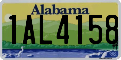 AL license plate 1AL4158