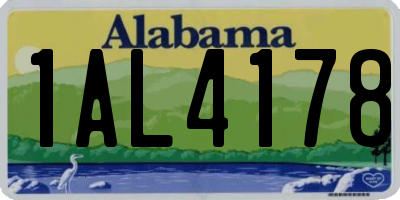 AL license plate 1AL4178