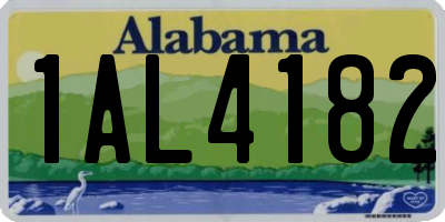 AL license plate 1AL4182