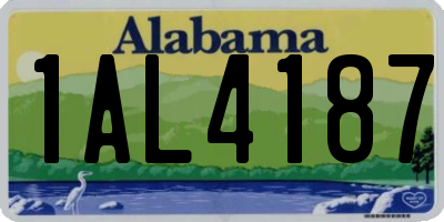 AL license plate 1AL4187