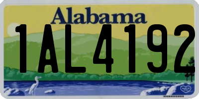 AL license plate 1AL4192