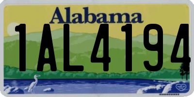 AL license plate 1AL4194