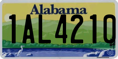 AL license plate 1AL4210