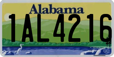 AL license plate 1AL4216