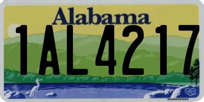 AL license plate 1AL4217
