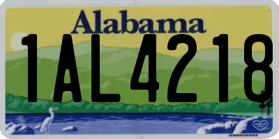 AL license plate 1AL4218