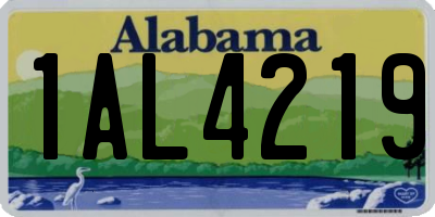 AL license plate 1AL4219