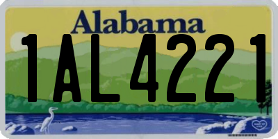 AL license plate 1AL4221