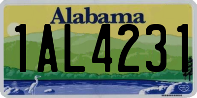 AL license plate 1AL4231