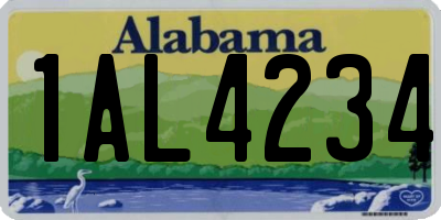 AL license plate 1AL4234