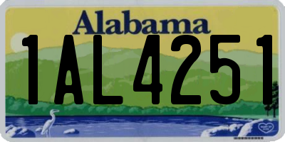 AL license plate 1AL4251