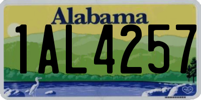 AL license plate 1AL4257