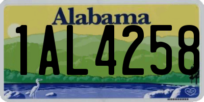 AL license plate 1AL4258