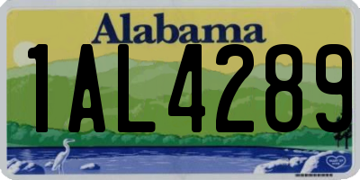AL license plate 1AL4289
