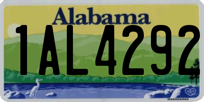 AL license plate 1AL4292