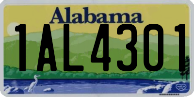 AL license plate 1AL4301