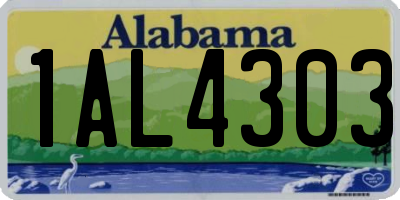 AL license plate 1AL4303