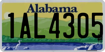 AL license plate 1AL4305