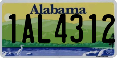 AL license plate 1AL4312