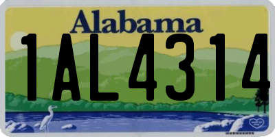 AL license plate 1AL4314