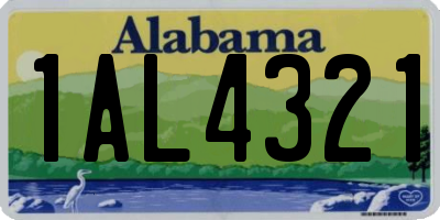AL license plate 1AL4321